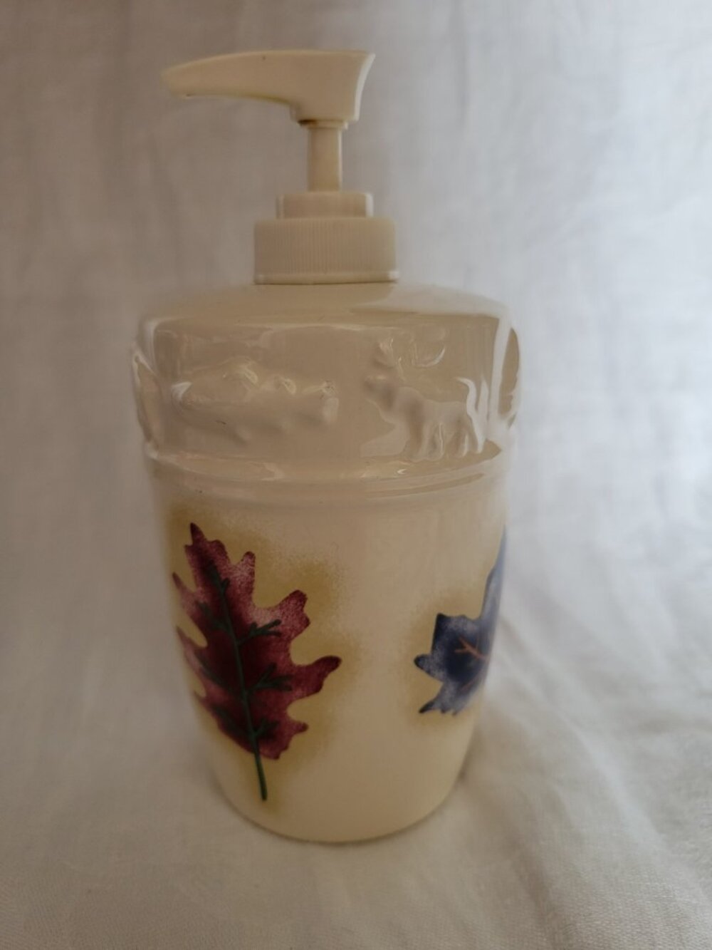 Favorite Things Woodland Leaf Soap Lotion Dispenser Rustic cabin woods moose